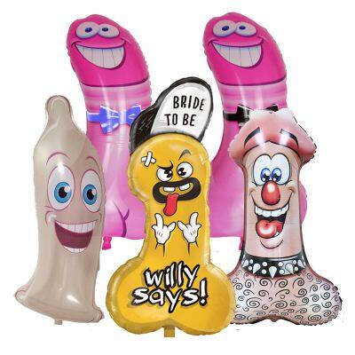 Big Willy Shape Foil Balloon Inflatable Penis Boobs Ballons Bachelorette Party Bride to Be Globos Hen Night Adult Party Supplies