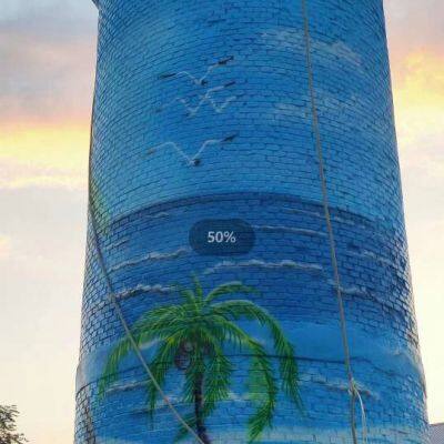 High - Altitude Wall Painting, Graffiti, and Murals on the Exterior Walls of Factories in Mayang, Huaihua. Hand - Painted Walls on Cooling Towers and Chimneys photo-5