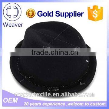 Promotion High Quality Black Fedora Unisex Hats