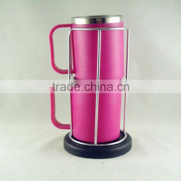 plastic outer shell stainless steel inner sport coffee cup multi color