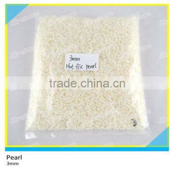 Heat Transfer Half Round Pearl Plastic Pearl White Hotfix Flatback Pearl 3mm