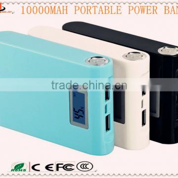 hot selling 3 kind colour 12000mah universal usb backup power bank rechargeable power bank