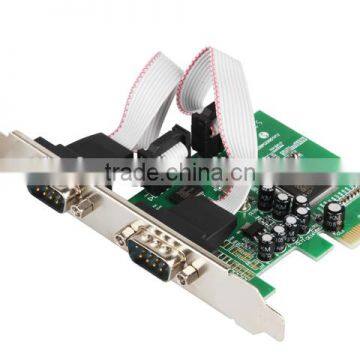 2 Port RS232 RS-232 Serial Port COM to PCI-E PCI Express Card Adapter Converter IOCREST 2-port Serial Low Profile Bracket