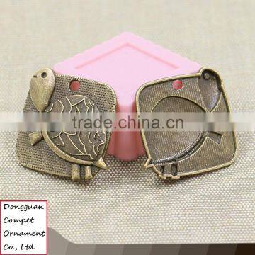 Wholesale diy accessories zinc alloy turtle pattern square pendant