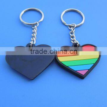 hear shape gay pride keychain soft pvc souvenir keyring