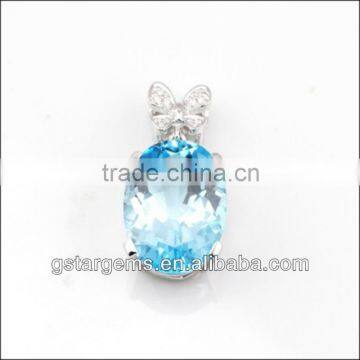 925 Sterling Silver Natural Blue Topaz Jewelry Set Gemstone photo-2