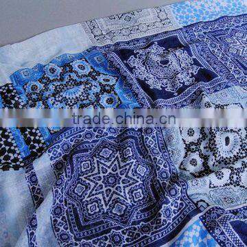 2016 New Spring Voile Printed Tassel Indian Ladies Scarf
