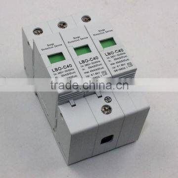 China SPD 220V 40KA 3P Modular Lightning Power Surge Protector 802.3af photo-2