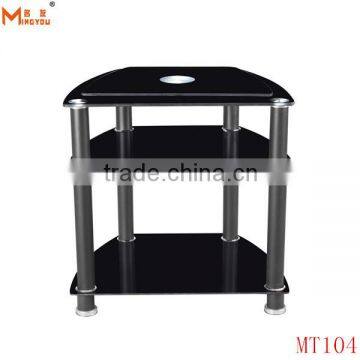 cheap price USD14 black tempered glass tv stand