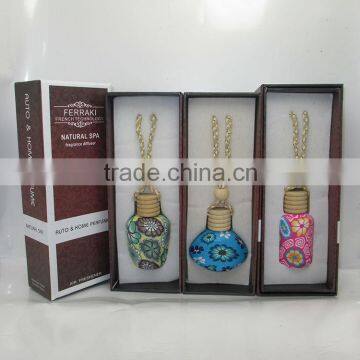 Custom logo and packaging hanging perfume car freshener with 8ml nice soft ceramic bottle                        
                                                Quality Choice