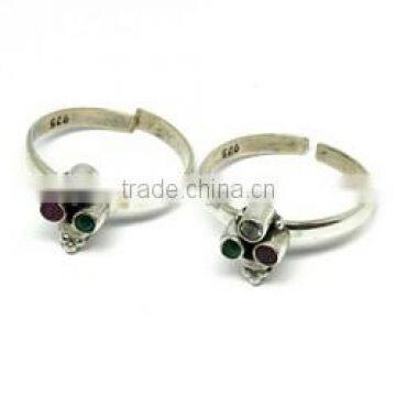 Unique Design !! Multi Stone 925 Sterling Silver Toe Ring, For Beautiful Foot, 925 Sterling Silver Jewelry photo-4