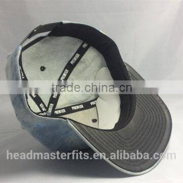 Wholesale 6 Panel Embroidery Caps Plain Snapback Hats Wash Denim Snapback Caps photo-5
