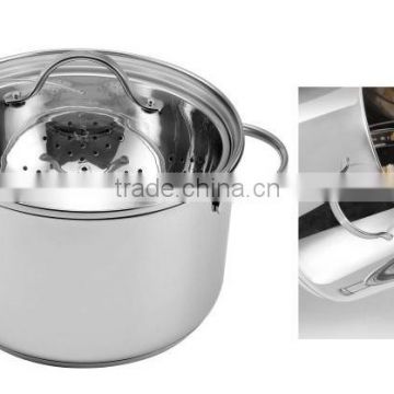 SA-12075A 2014 NEW Stainless Steel Pasta set/ Italian Pasta set / Steamer set for induction