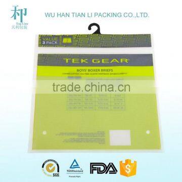 High Quality Underwear Packaging Bag with Hanger