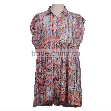 Lady comfort loose tops shirts designs dress/female apparel manufacturers