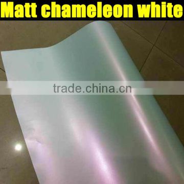 New arrival chameleon matte white vinyl film with best quality 1.52*20m white to pink