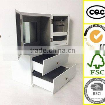 cheap small wooden door and drawer case wholesale jewelry boxes