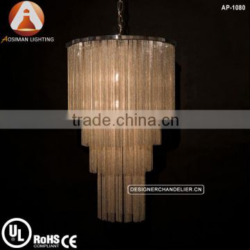 Modern Decorative Nickel Chain Chandelier