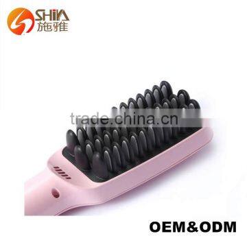 2 In 1 PTC Heating Ionic Styling Flat Iron New Hair Straightener Brush Anion Straightening Comb Shine 1699 As Seen As On TV photo-4