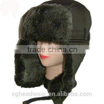 China manufacture wholesale fur hat/ russian style fur hat/ rabbit fur trapper hat