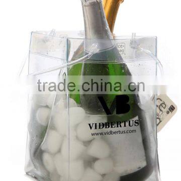 Customized Logo Clear plastic Champagne chiller ice bag