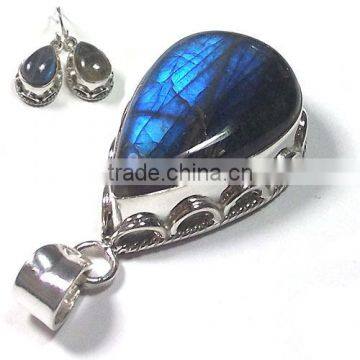 925 Sterling Silver Jewelry Wholesale Jewelry Sets Blue Fire Labradorite Jewelry