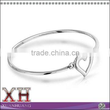 925 Sterling Silver Polish Heart Catch Bangle Wholesale