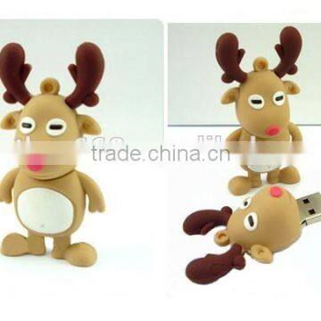 Hot! gift christmas deer model USB Memory Stick cover,promotional holiday gift usb cover