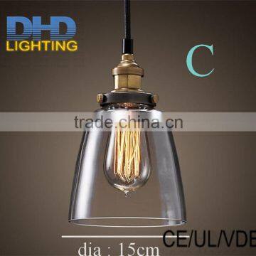 LOFT lamp Vintage pendant light glass shade Edison vintage pendant lamp E27 fitting industrial pendants