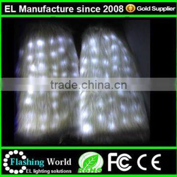 Light Up White LED Furry Leg Warmers - Rave Costume Fluffies LED Fluffies photo-2