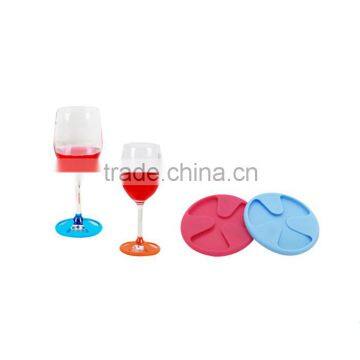 Cheap Goblet Cup Mat Silicone Pads Wine Glasses Mark Colorful Coasters Kitchen Tools photo-6
