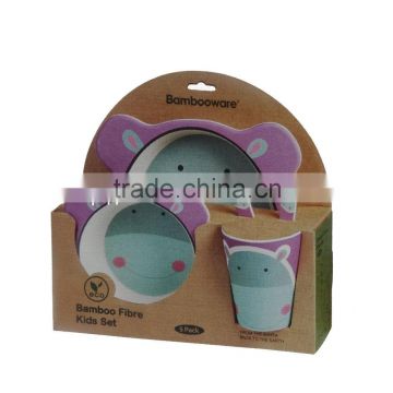 Eco Bamboo fiber kids tableware set