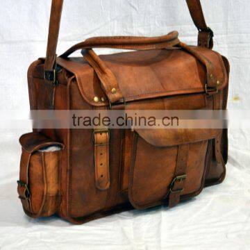 Real Leather Vintage Messenger Shoulder Bag Cross body Bag Briefcase Office Laptop Bag Camera Bag Genuine Leather Bag