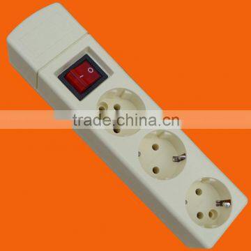 European style 3 way extension power socket (E9003ES)