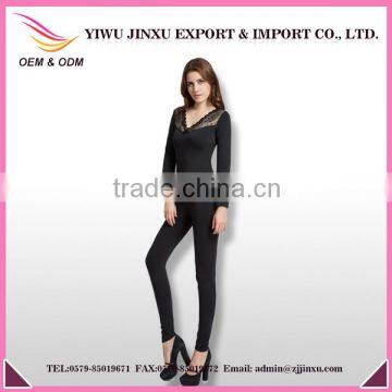 2015 Wholesale Autumn Hot Fitness Fat Girl Plus Size Seamless Lace Long Sleeve Suit Fabric