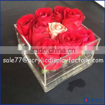 Clear acrylic gift box for flower rose