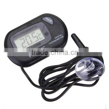 2015 New LCD Display Digital Fish Aquarium Tank Marine Water Thermometer Black Sensor Cable 1M With Suction Base