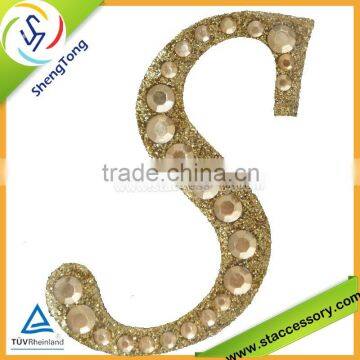 Unique letter shape rhinestone transfer motif