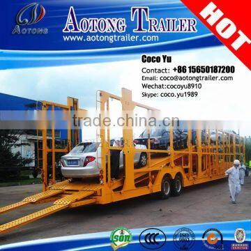 Second hand good quality 2/3 Axles 12 units Hydraulic Car/Vehicle Carrier car transporter trailer to Africa