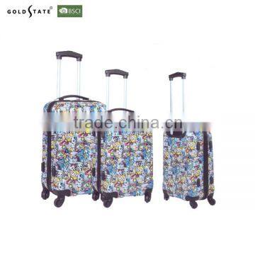 2016 newst ABC/PC 360 spinner wheel carton pattern luggage