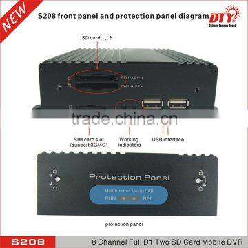 Wireless 8 Channel Full d1 3g sd Card Mobile Car Dvr With Gps Tracker photo-3