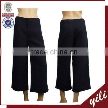 Plain dyed OEM service formal wear women 100% cotton 3/4 pants