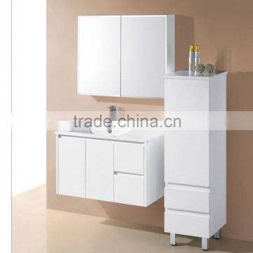 E1 Particleboard / Plywood / MDF high gloss white bathroom furniture