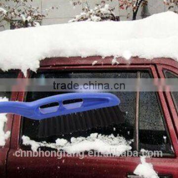 plastic push snow shovel with brush