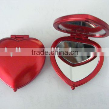 Monther's Day heart shape promotion plastic cosmetic compact mirror