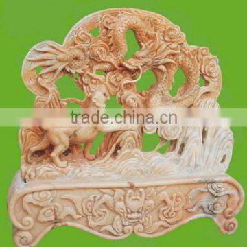 Garden Stone Long Chair Hand Carved Sculpture From Vietnam