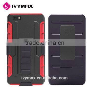 IVYMAX new kickstand heavy duty belt clip robot combo case for HUAWEI P8 LITE