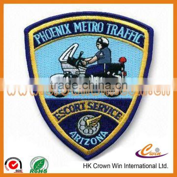 Clothing woven badge for export