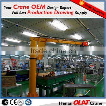 Electric floor mounted electric hoist jib crane