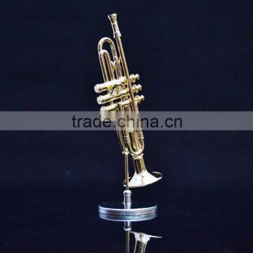 gold mini musical instruments for souvenir mini trumpet